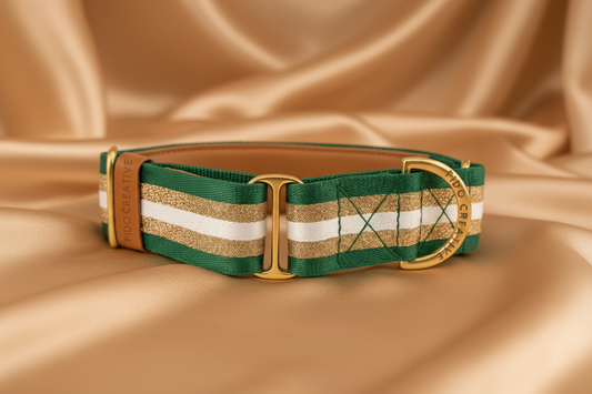 Green Glitter Dog Collar – martingale or buckle - Personalised Optional (1.5" Wide)