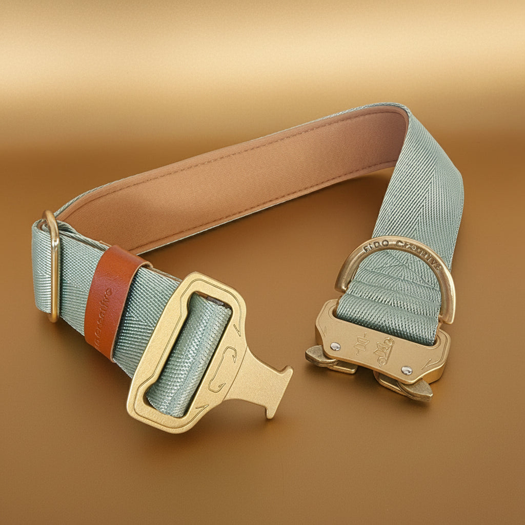 Heavy duty green dog collar