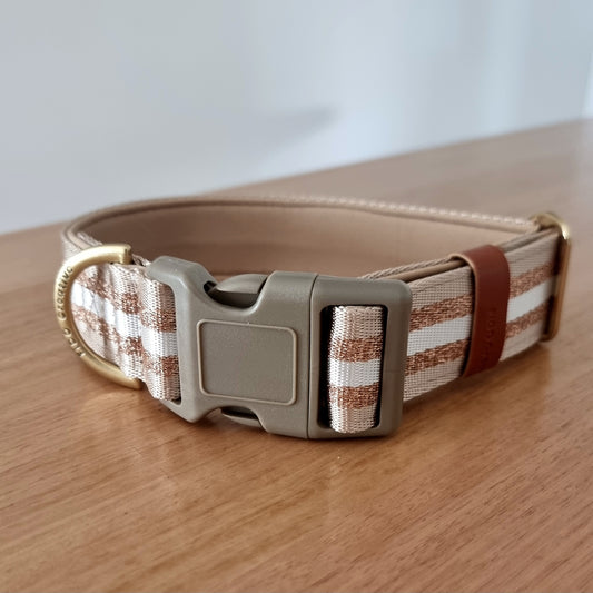 Beige Glitter Dog Collar – Personalised buckle or martingale collar (1.5" Wide)