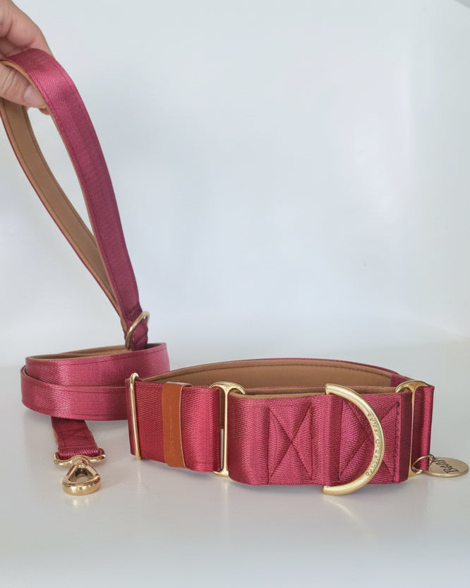 Maroon dog leash - Padded comfort