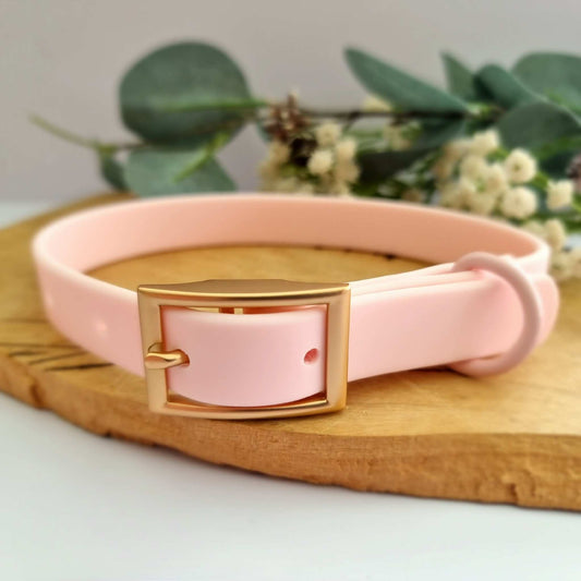 Waterproof pink dog collar - PVC