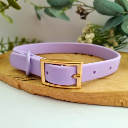 Waterproof lilac purple dog collar - PVC