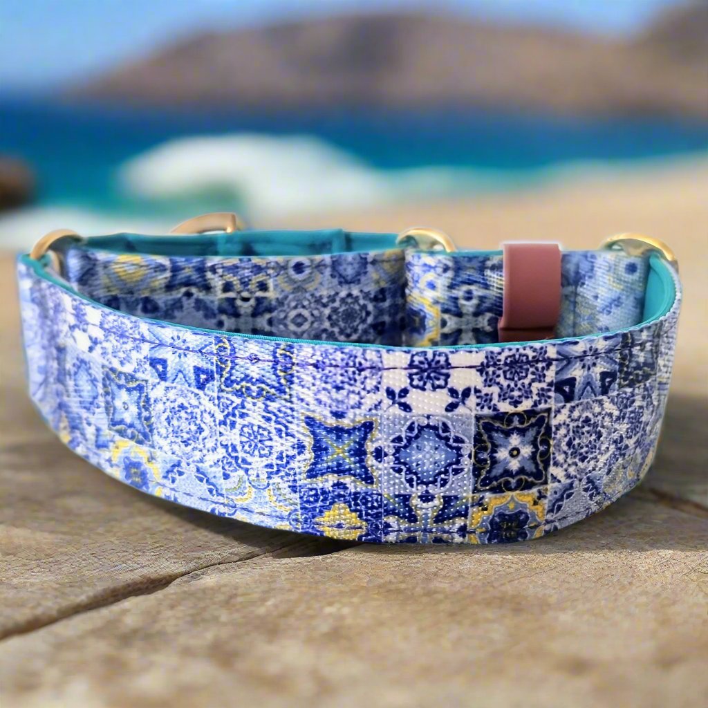 Amalfi tile Martingale collar - Padded