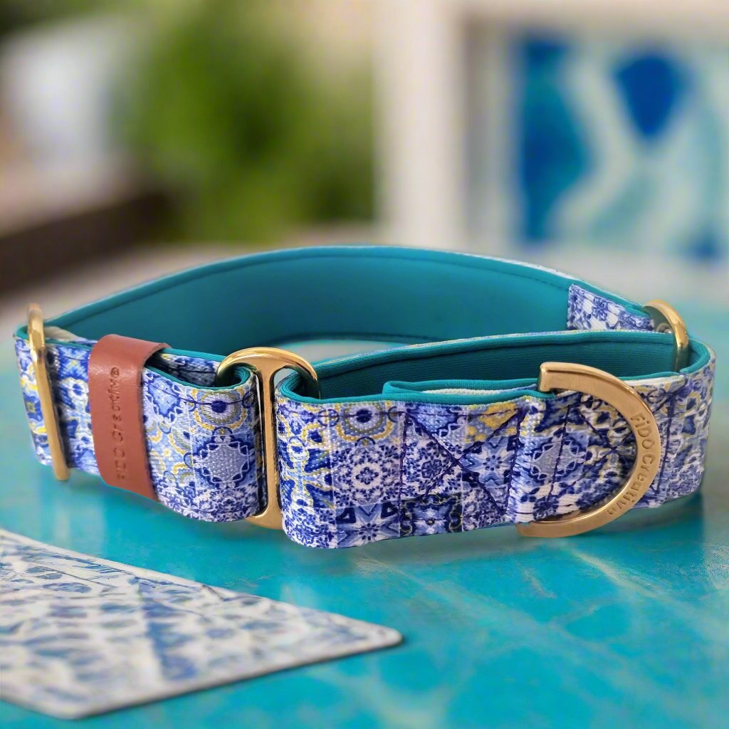 Amalfi tile Martingale collar - Padded