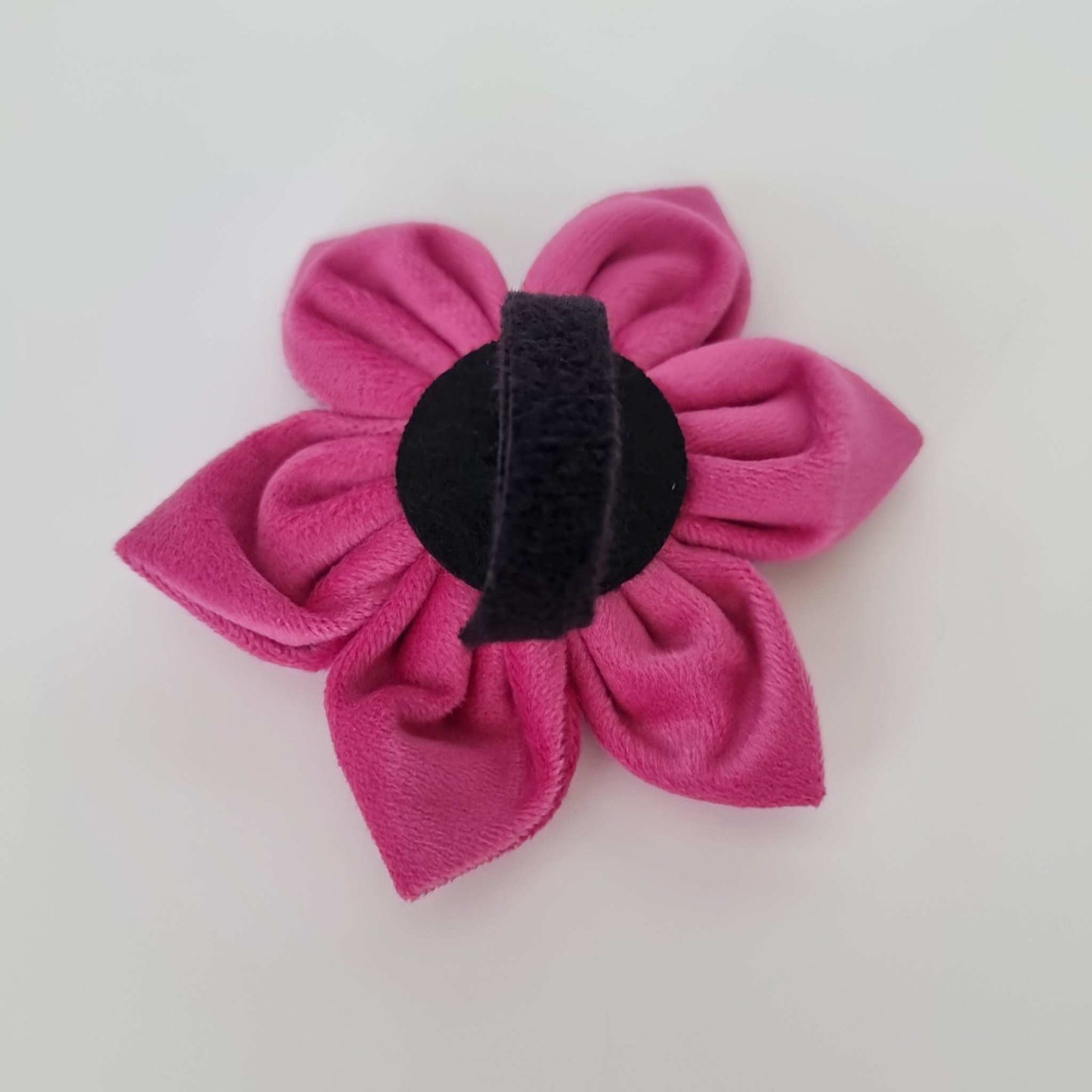 Dog Collar Flower, Pink Velvet