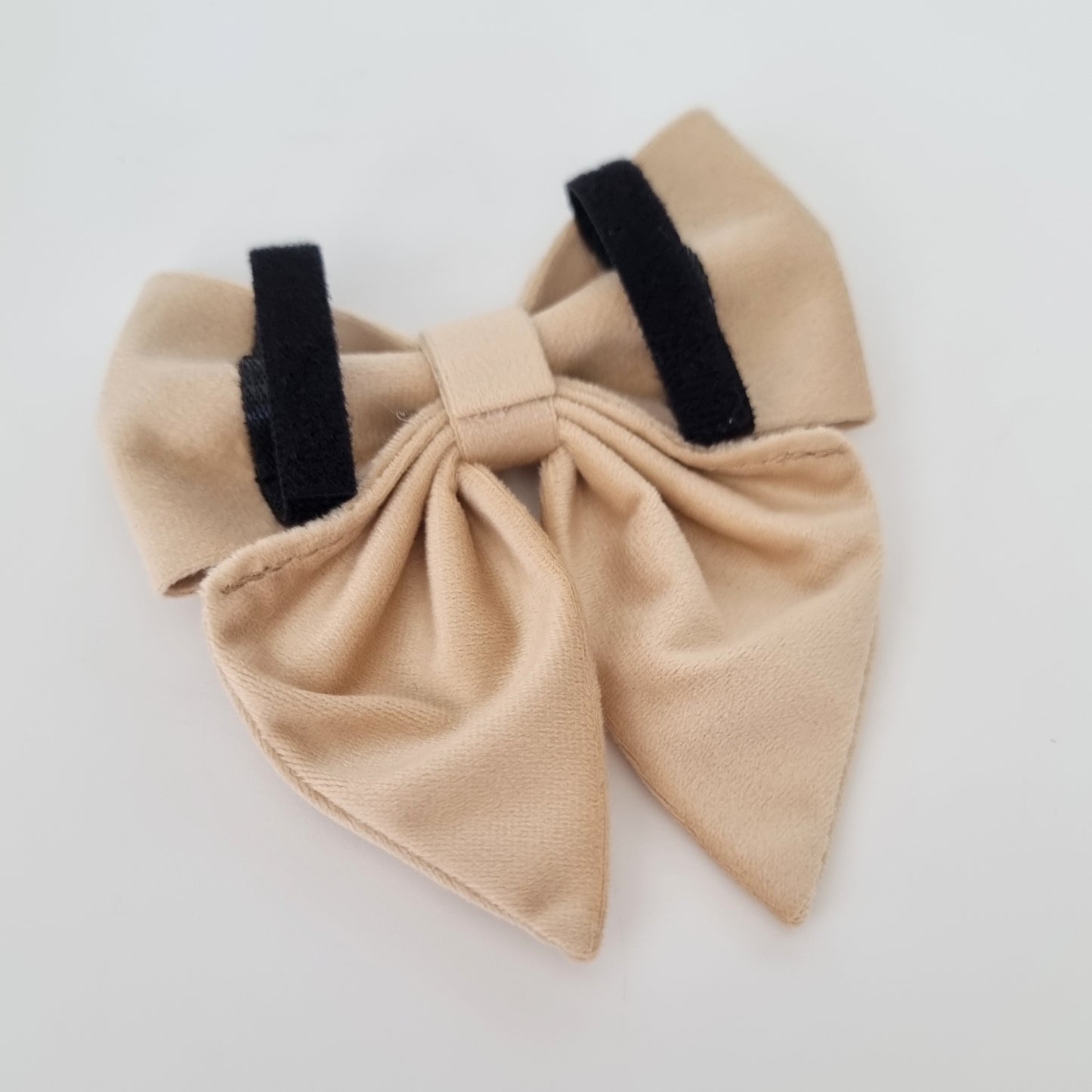 Dog Bowtie, Beige Velvet