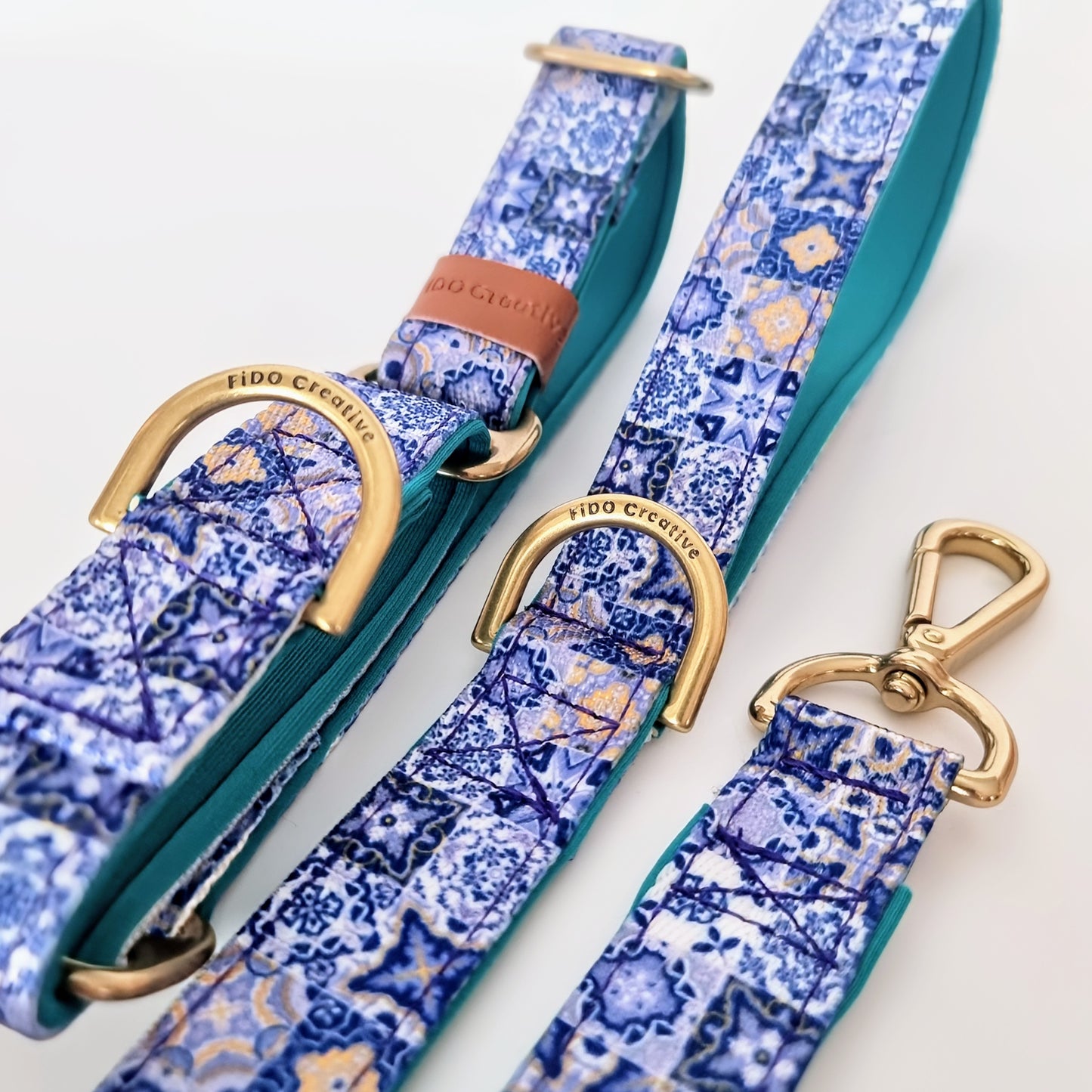 Amalfi tile Martingale collar - Padded