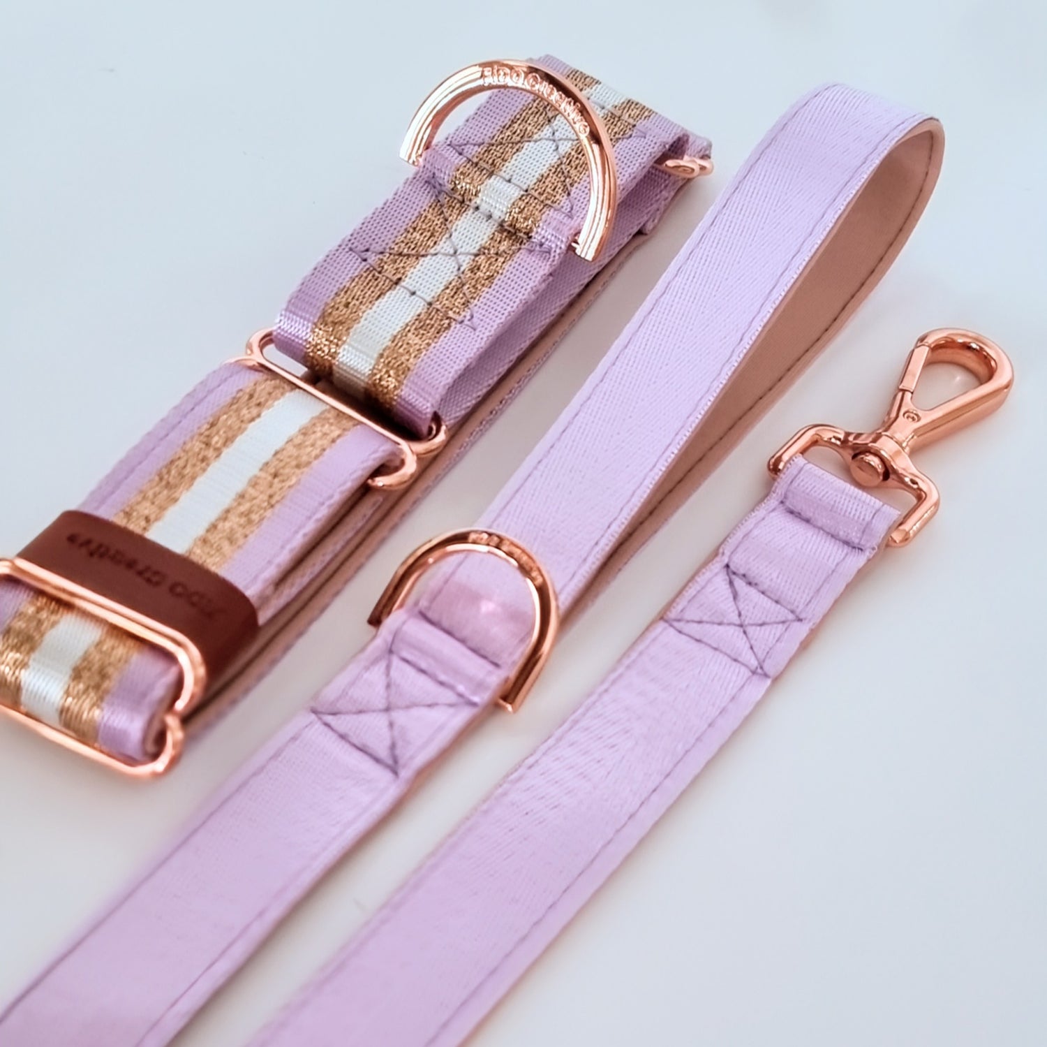 Lilac greyhound collar and leash