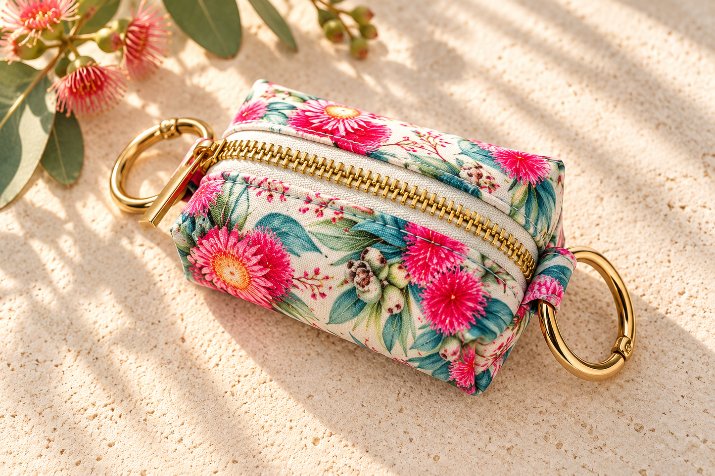 Pink Native Blossom Dog Poop Bag Holder 🌸