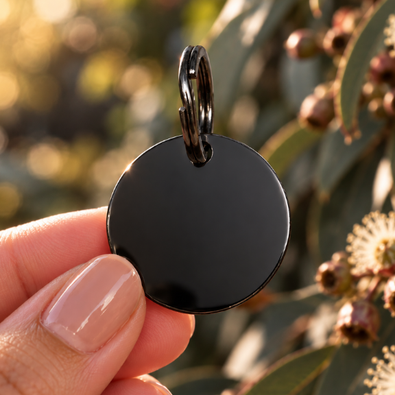 Custom Black Pet ID Tag – Design Your Own
