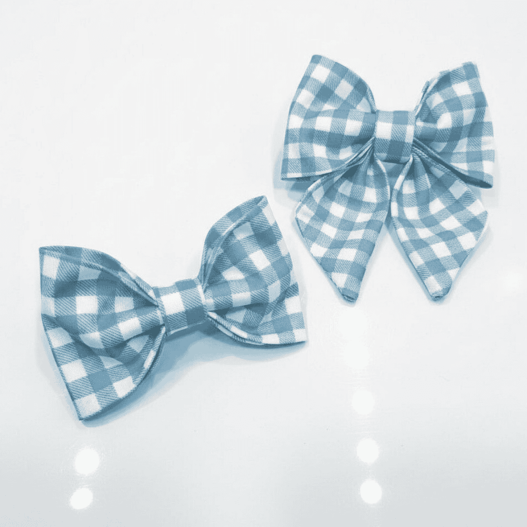 Personalised Gingham Dog Bow Tie – Custom Printed, Waterproof & Martingale Friendly