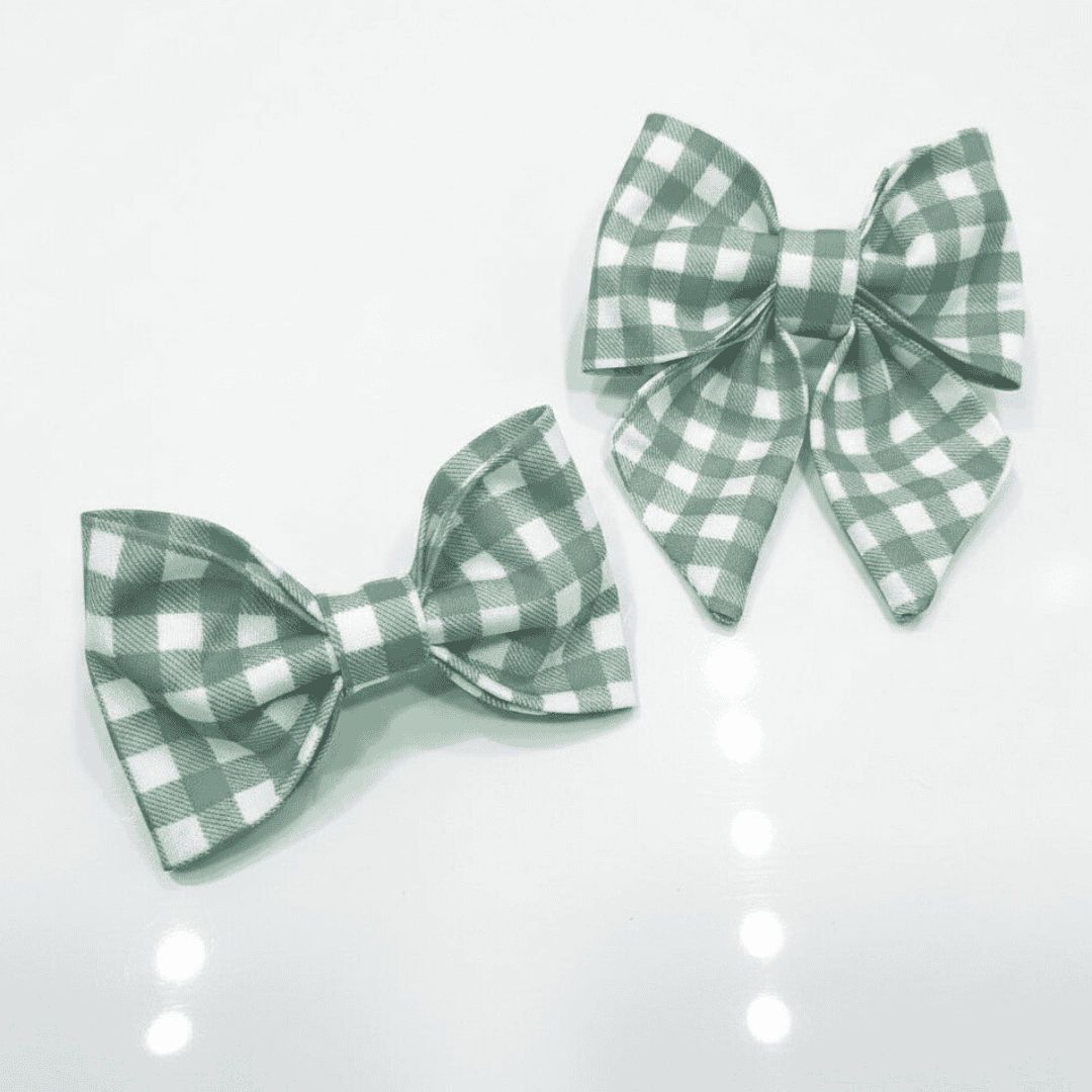 Personalised Gingham Dog Bow Tie – Custom Printed, Waterproof & Martingale Friendly