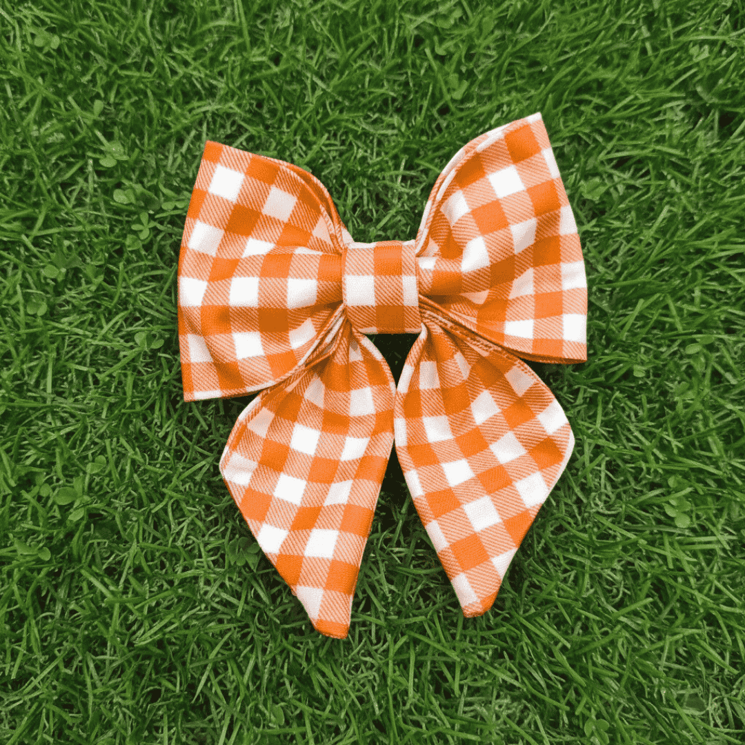 Personalised Gingham Dog Bow Tie – Custom Printed, Waterproof & Martingale Friendly