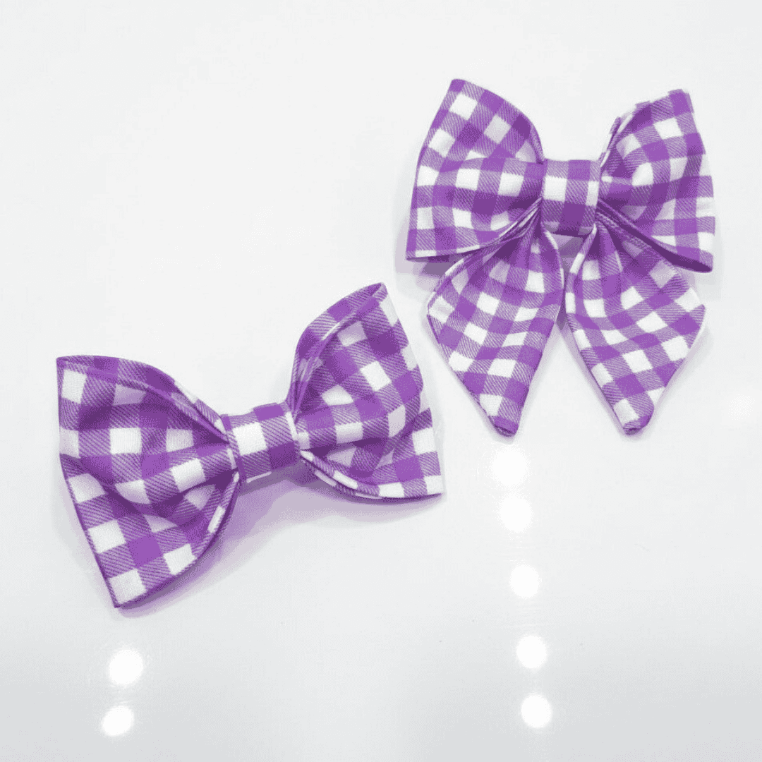 Personalised Gingham Dog Bow Tie – Custom Printed, Waterproof & Martingale Friendly