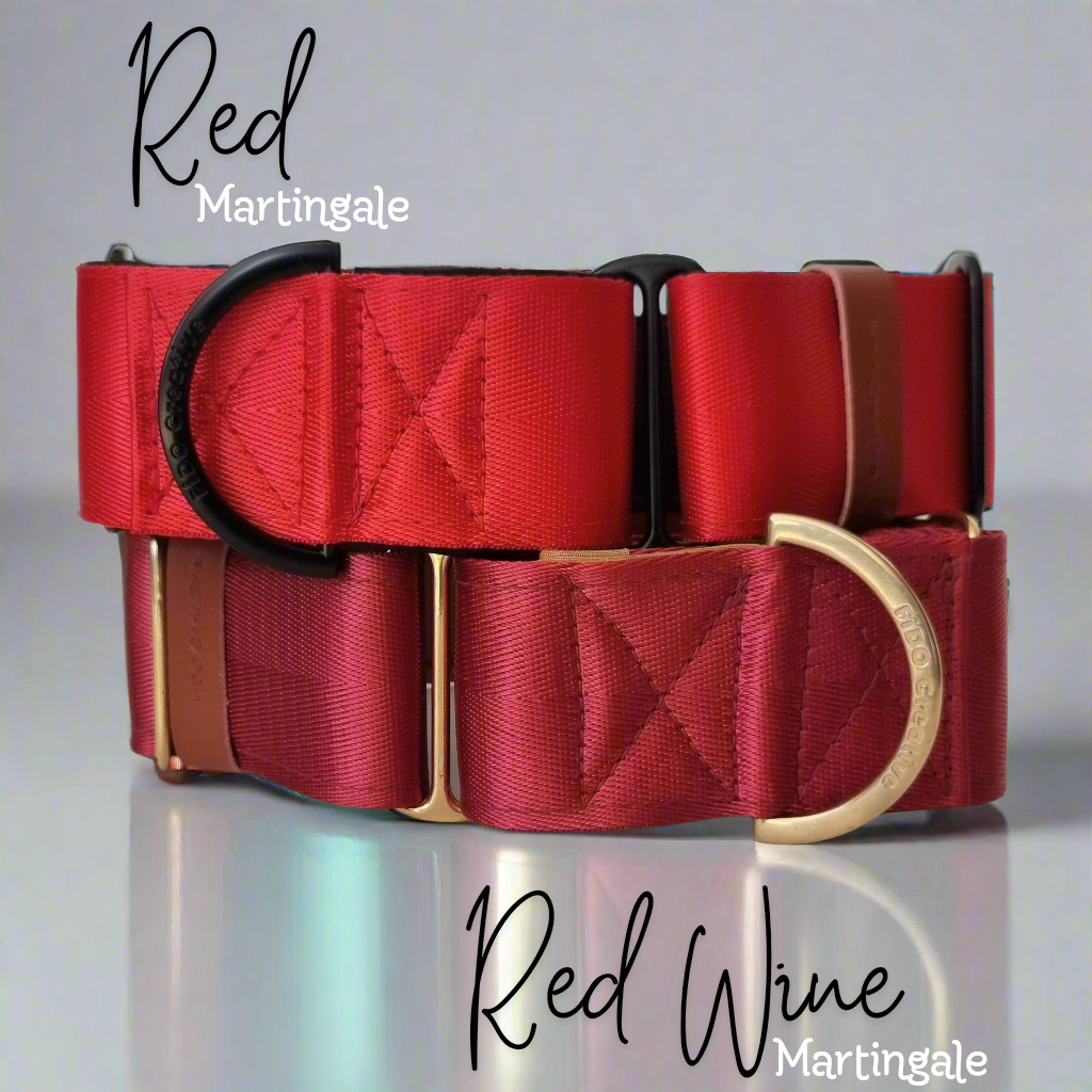 Red Wine martingale collar - neoprene padded