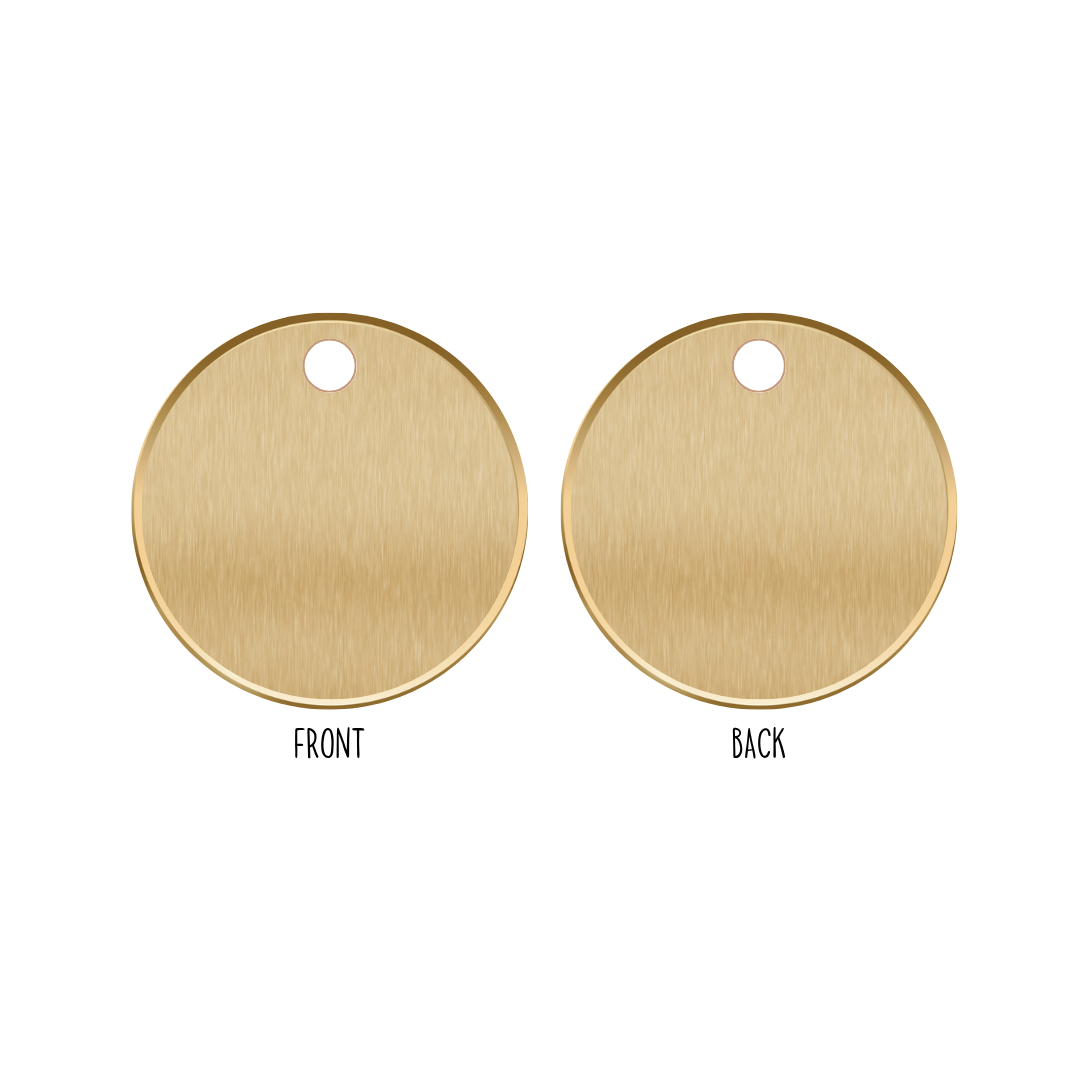 Custom Solid Brass Dog ID Tag – Engrave Your Own Design