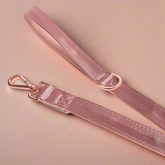 Light pink dog leash with padded handle 