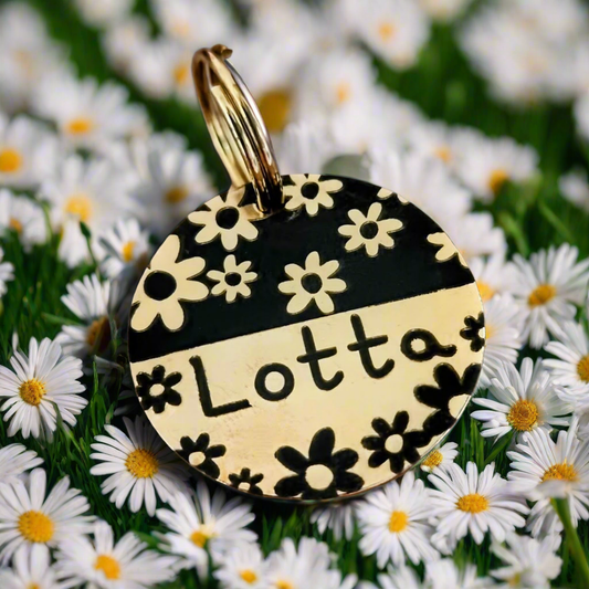 Daisy Pet ID tag - solid brass