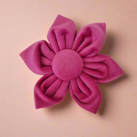 Dog Collar Flower, Pink Velvet