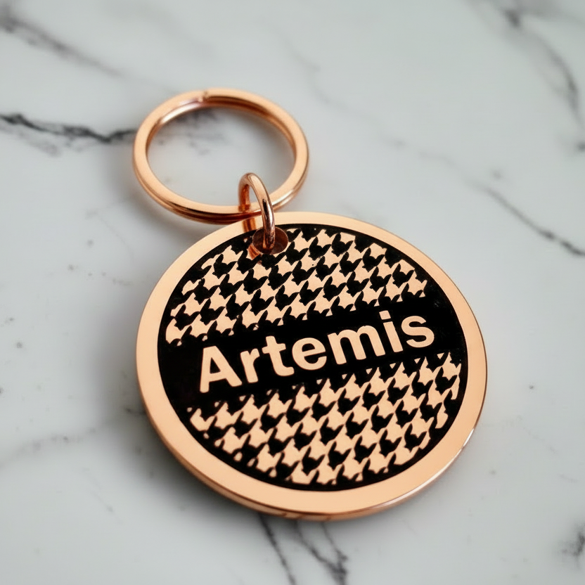 Houndstooth Dog tag