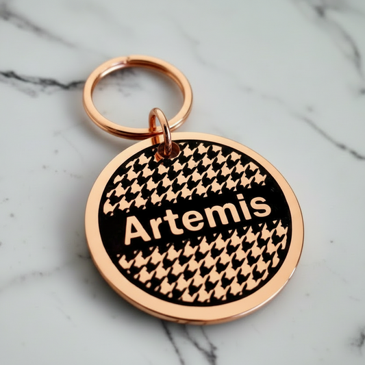 Houndstooth Dog tag
