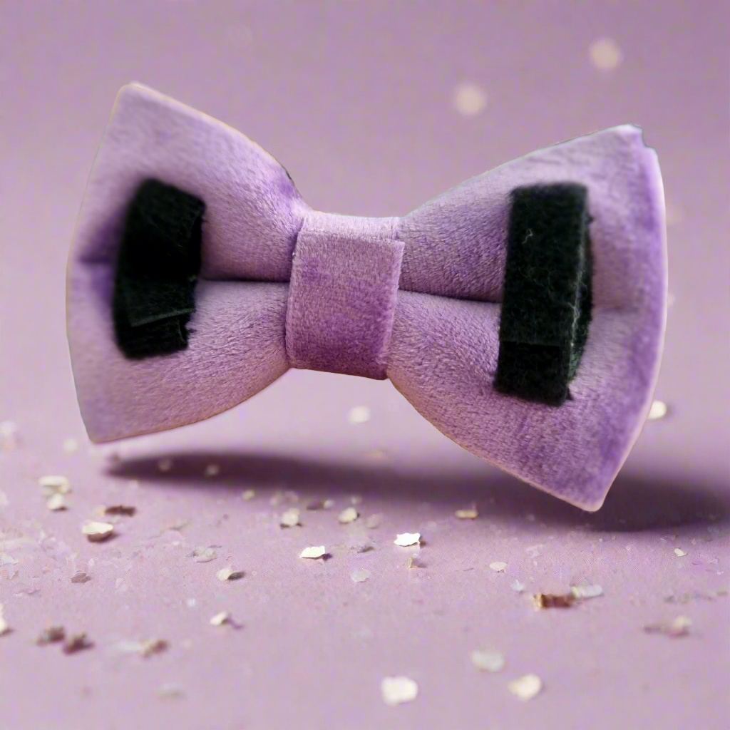 Purple velvet dog bow tie