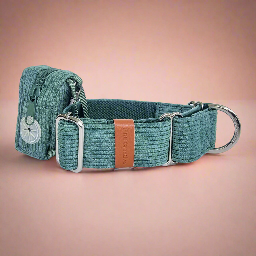 Green Corduroy Martingale Collar