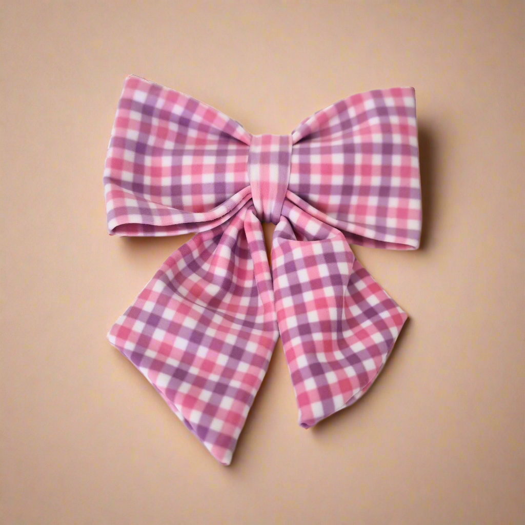 Dog Bowtie, Pink Purple Gingham