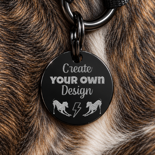 Custom Black Pet ID Tag – Design Your Own