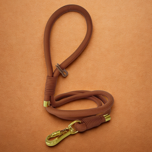 Rope dog leash brown