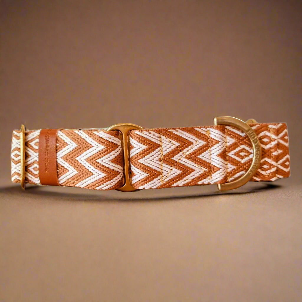 Greyhound collar with brown pattern
