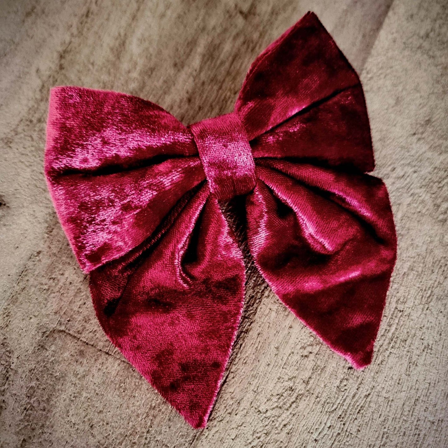 Crushed Red Velvet - Dog Bowtie