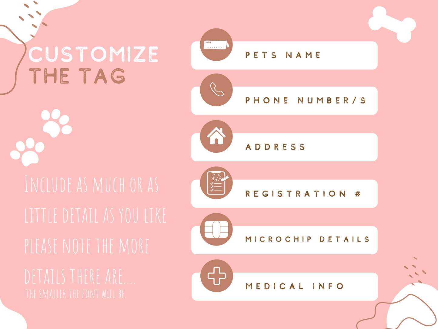 Pet ID tag - Layla Floral