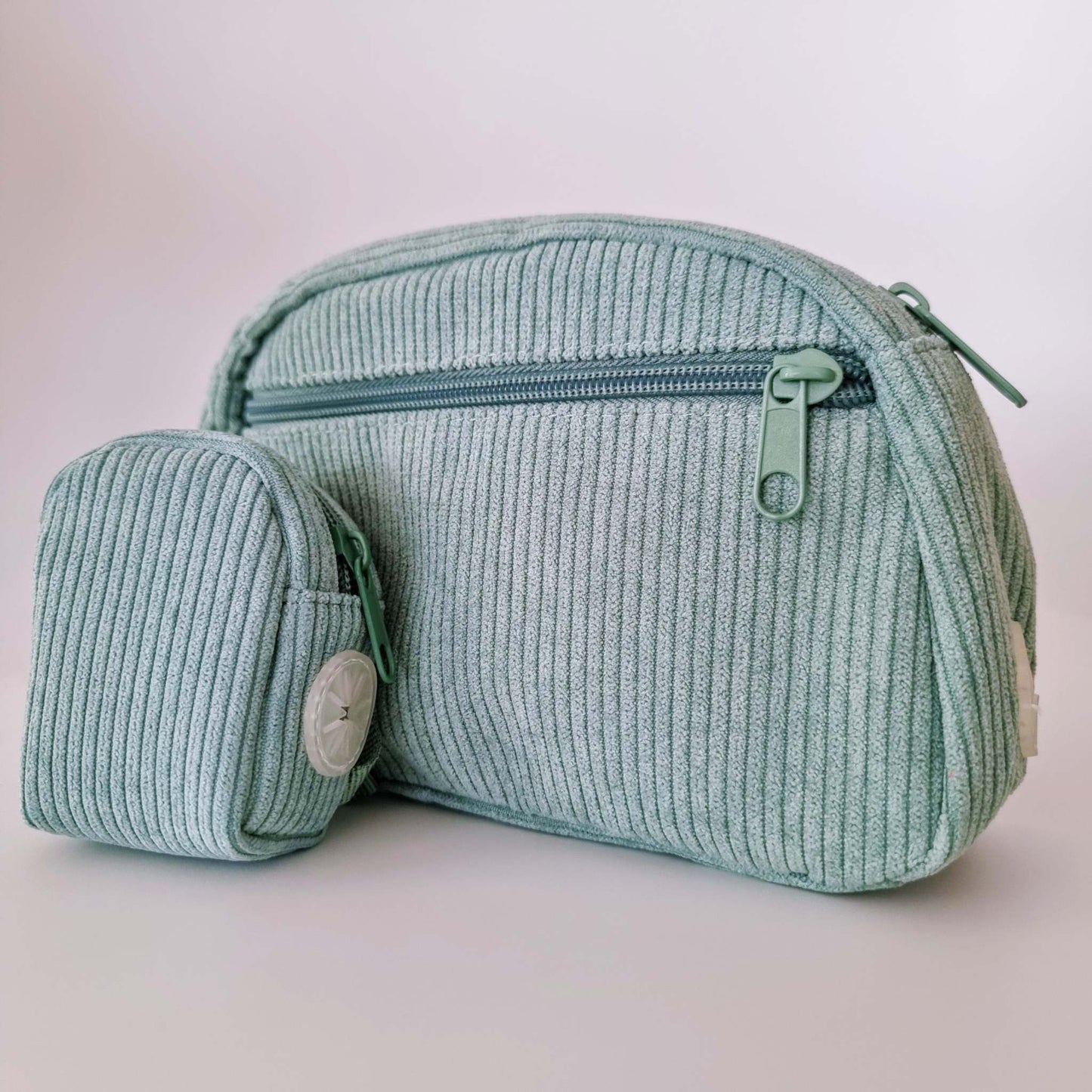 Dog walking bag - Sage green corduroy