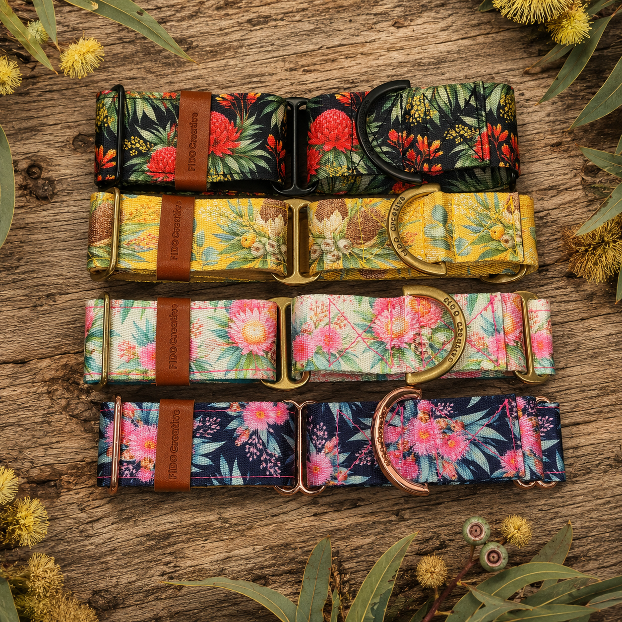 Martingale Collar - Padded Pink Gum Flower