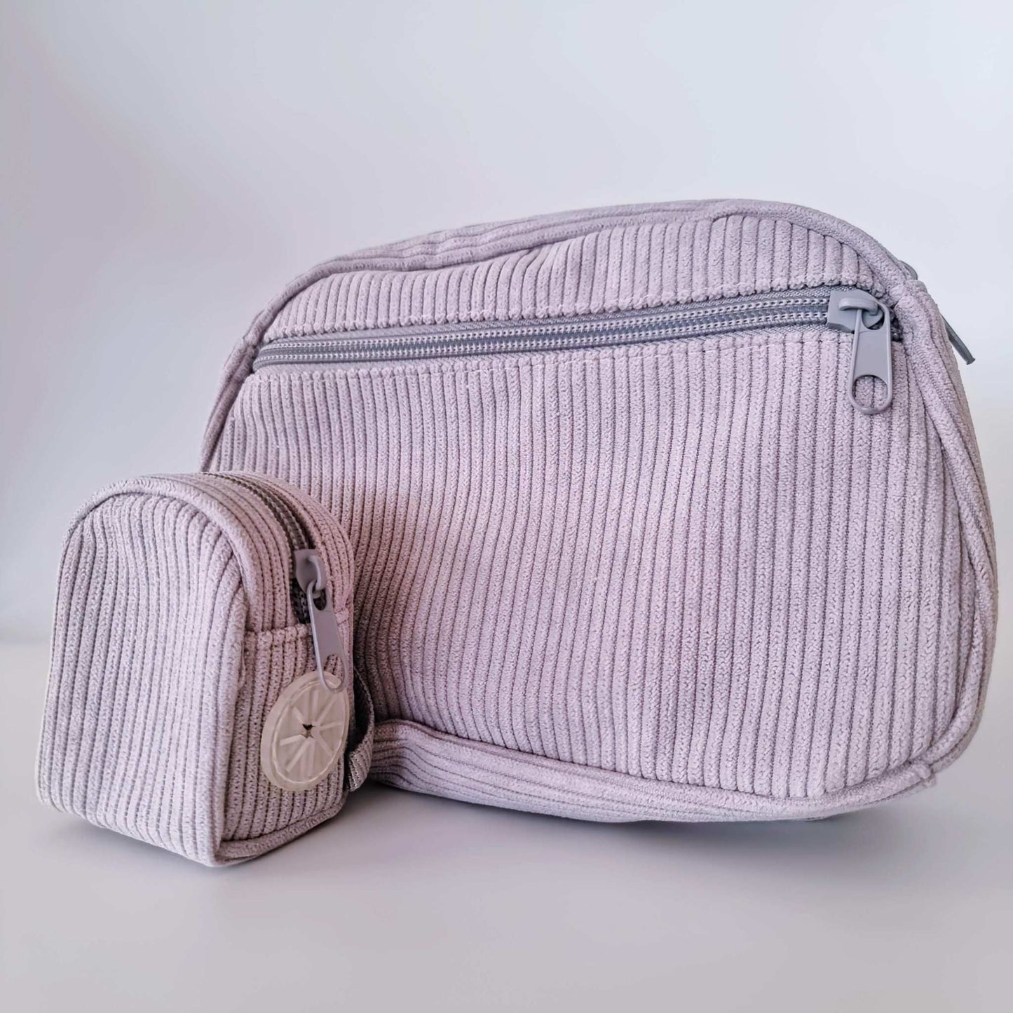 Dog walking bag - Grey corduroy