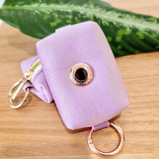 Purple dog poop bag holder