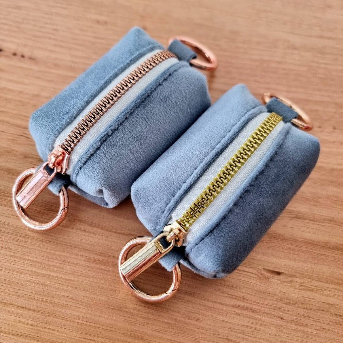 rose gold zipper dog poop bag holder