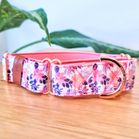 pink purple flower martingale collar