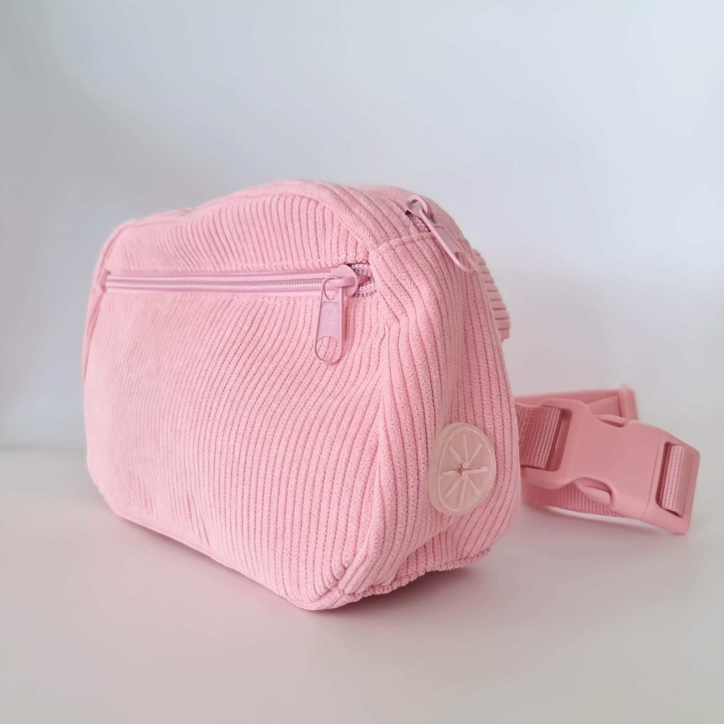 Dog walking bag - Light pink corduroy