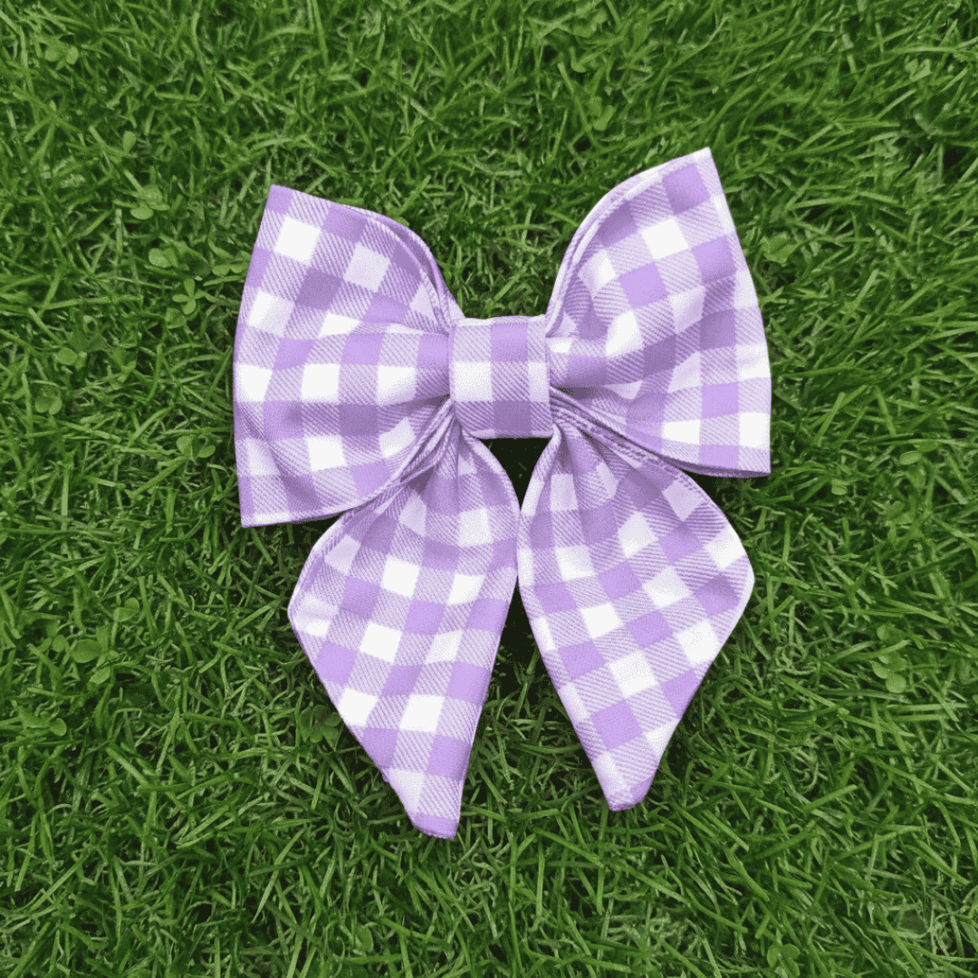 Personalised Gingham Dog Bow Tie – Custom Printed, Waterproof & Martingale Friendly