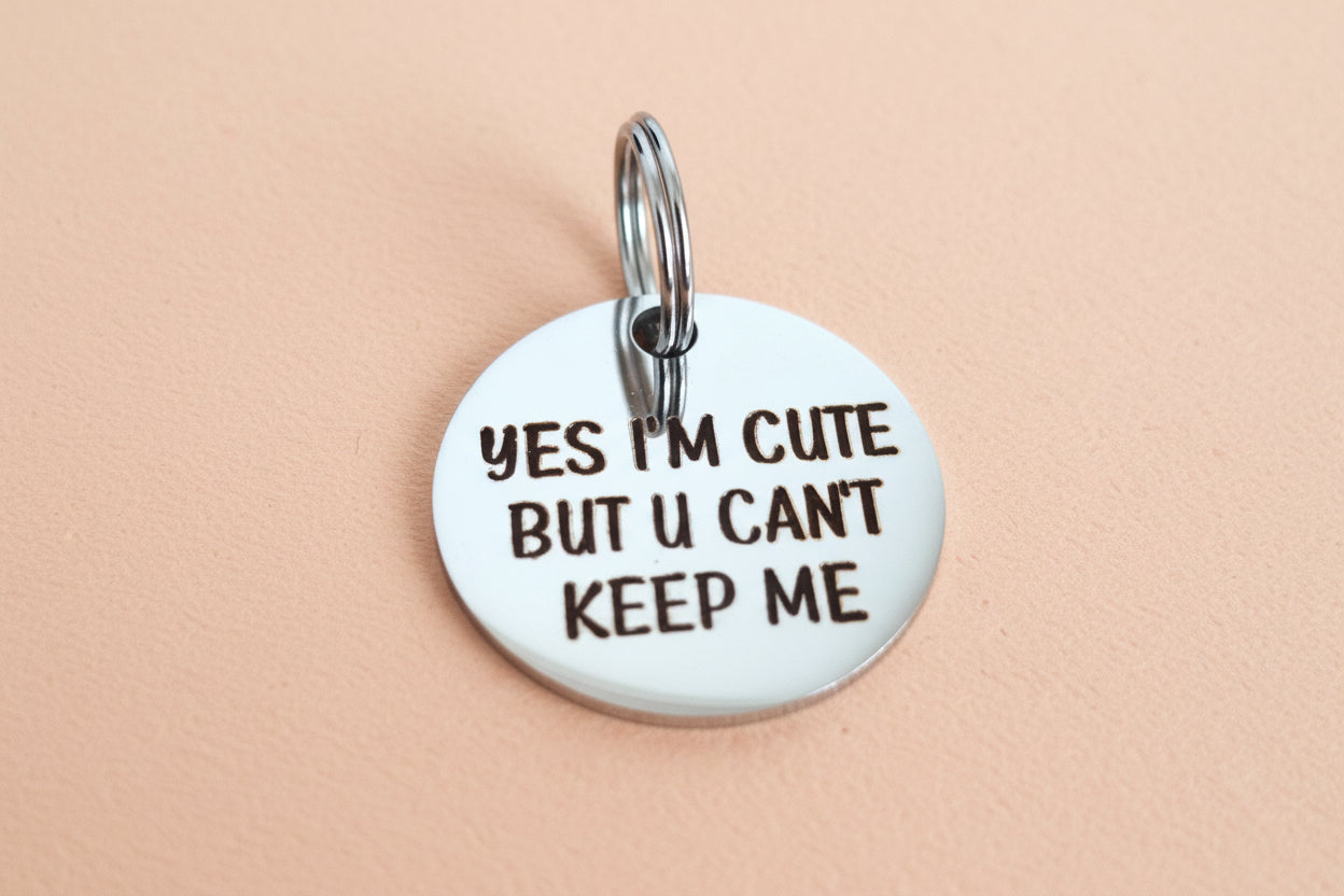 30mm Pet ID Tag - Yes Im cute