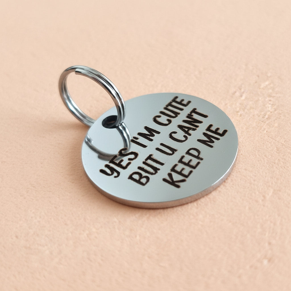 30mm Pet ID Tag - Yes Im cute