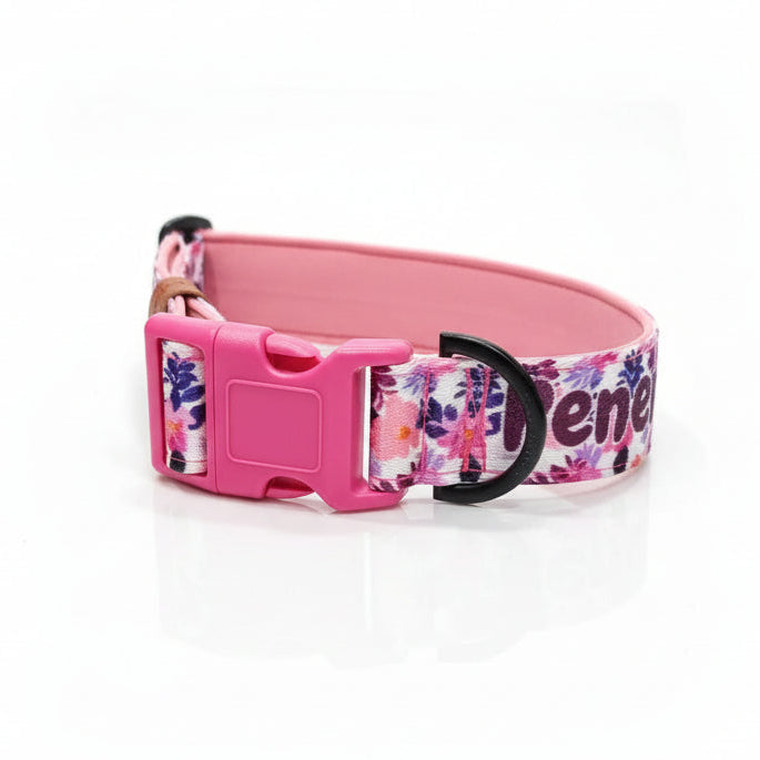 personalised flower dog collar