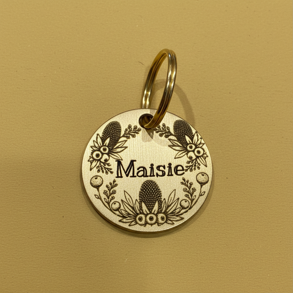 Banksia Pet ID Tag – Dog Collar Accessory With Deep Engraving