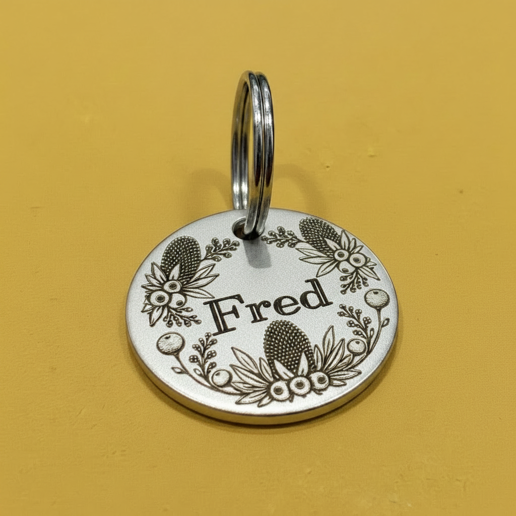 Banksia Pet ID Tag – Dog Collar Accessory With Deep Engraving