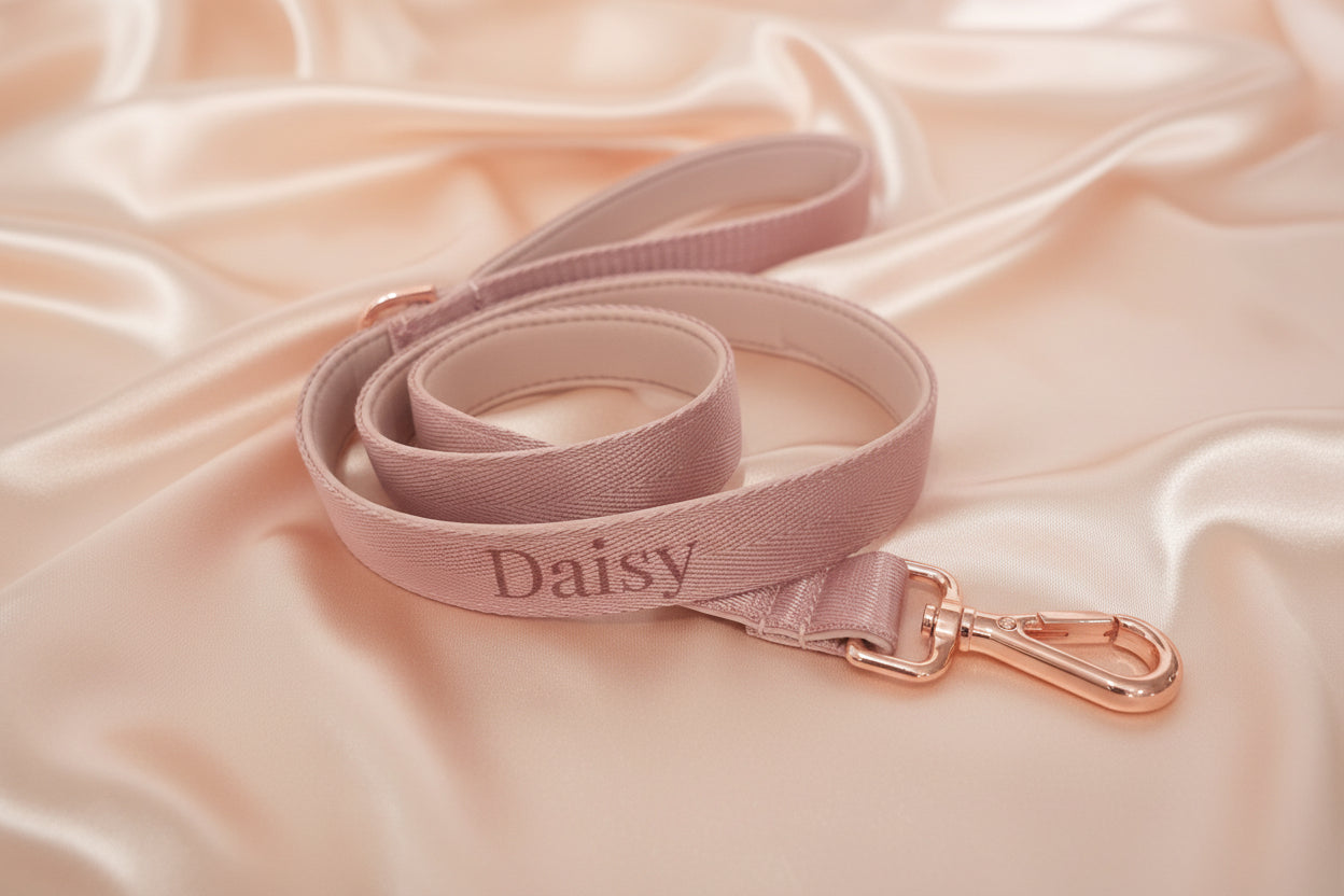 Dusty Pink Dog Leash - Neoprene Padded