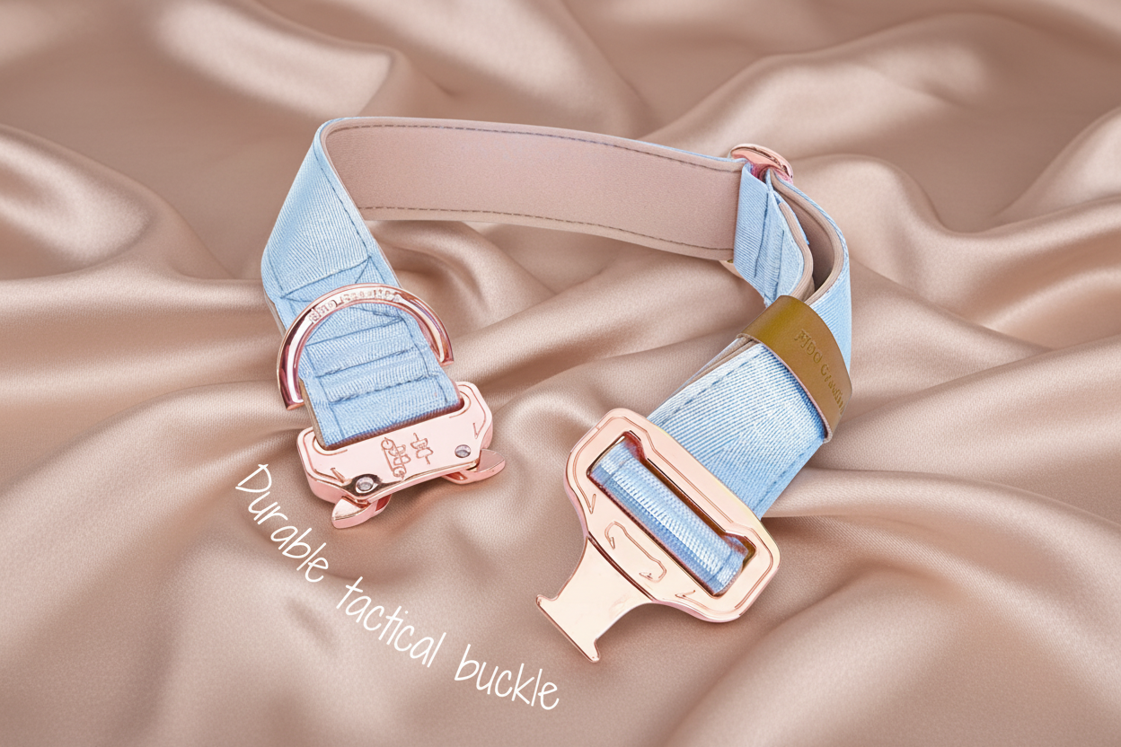 Baby blue dog collar 