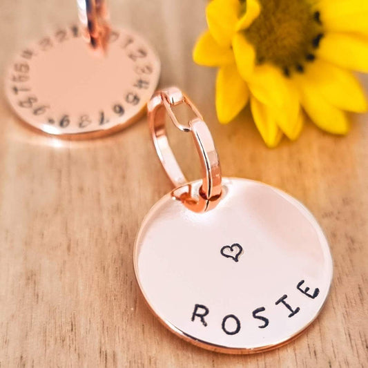 Rose gold dog tag