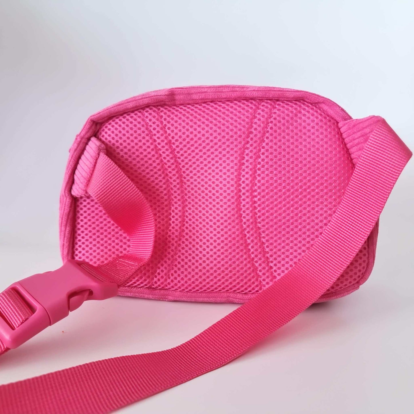 Dog walking bag - Hot pink corduroy